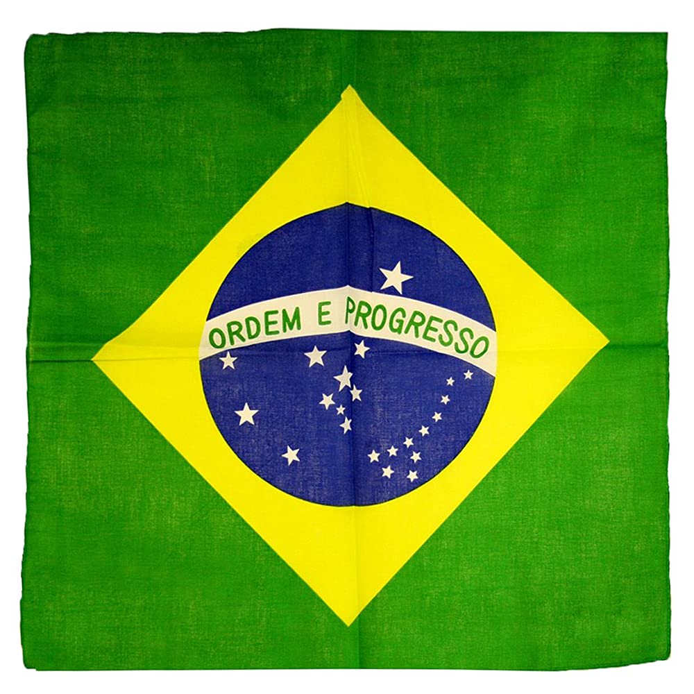 Brazil Brazilian Flag Bandana 55X55Cm Biker Head Wrap Scarf