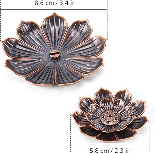 Miniatura 7 de Accmor Soporte de incienso de aleación de zinc, quemador de incienso de palo de loto, soporte de incienso para incienso de palobobinacono con