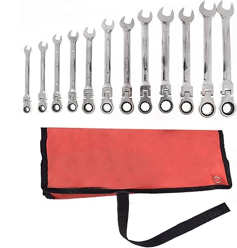 Miniatura 7 de munirater Juego de llaves de trinquete de cabeza de 0.315-0.748 in, herramientas de llaves de acero al cromo vanadio, 12 uds