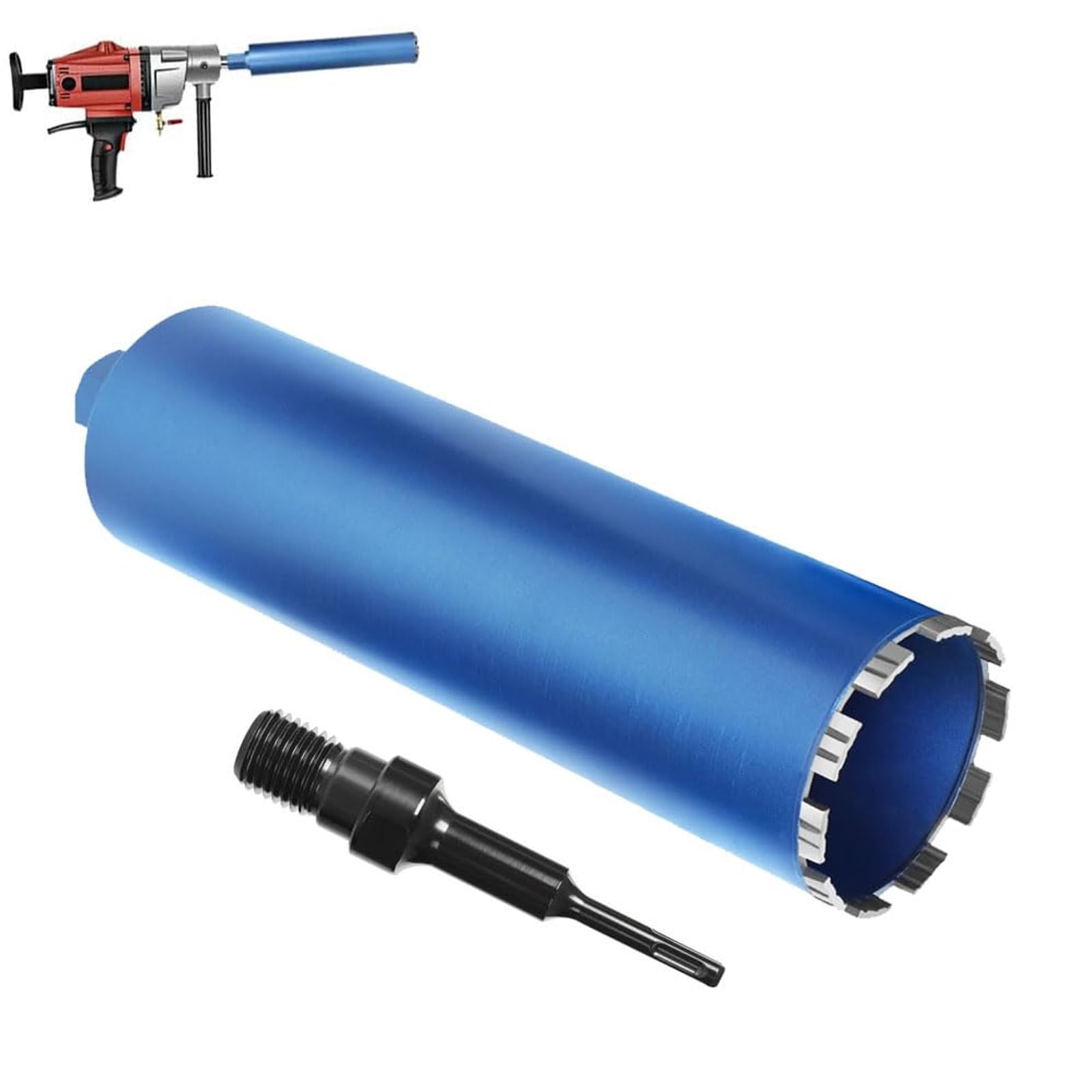 1 ¼ UNC diamentowa koronka wiertnicza z 10 mm Turbo | L 460 mm | Ø 132 mm | 10 segmentów | SDS-plus, diamentowa koronka wiertnicza rdzeniowa do wiertarek rdzeniowych, koronka wiertnicza na mokro i
