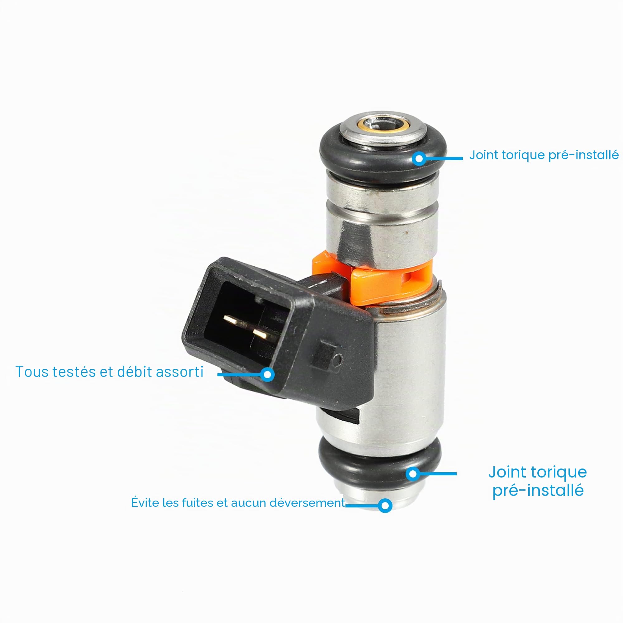 A ABSOPRO Injecteur De Carburant Pour Ford Ka Hatchback 1,6L 96-08 4Pcs | Pour Ford StreetKA Cabriolet 1.6L 03-05, Métal Et Plastique, Dimension 47.5X32X19.5mm, OE IWP127 1221551 2N1U9F593JA