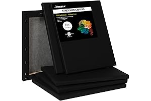 Black Canvases for Painting, 100% Cotton Stretched Canvas