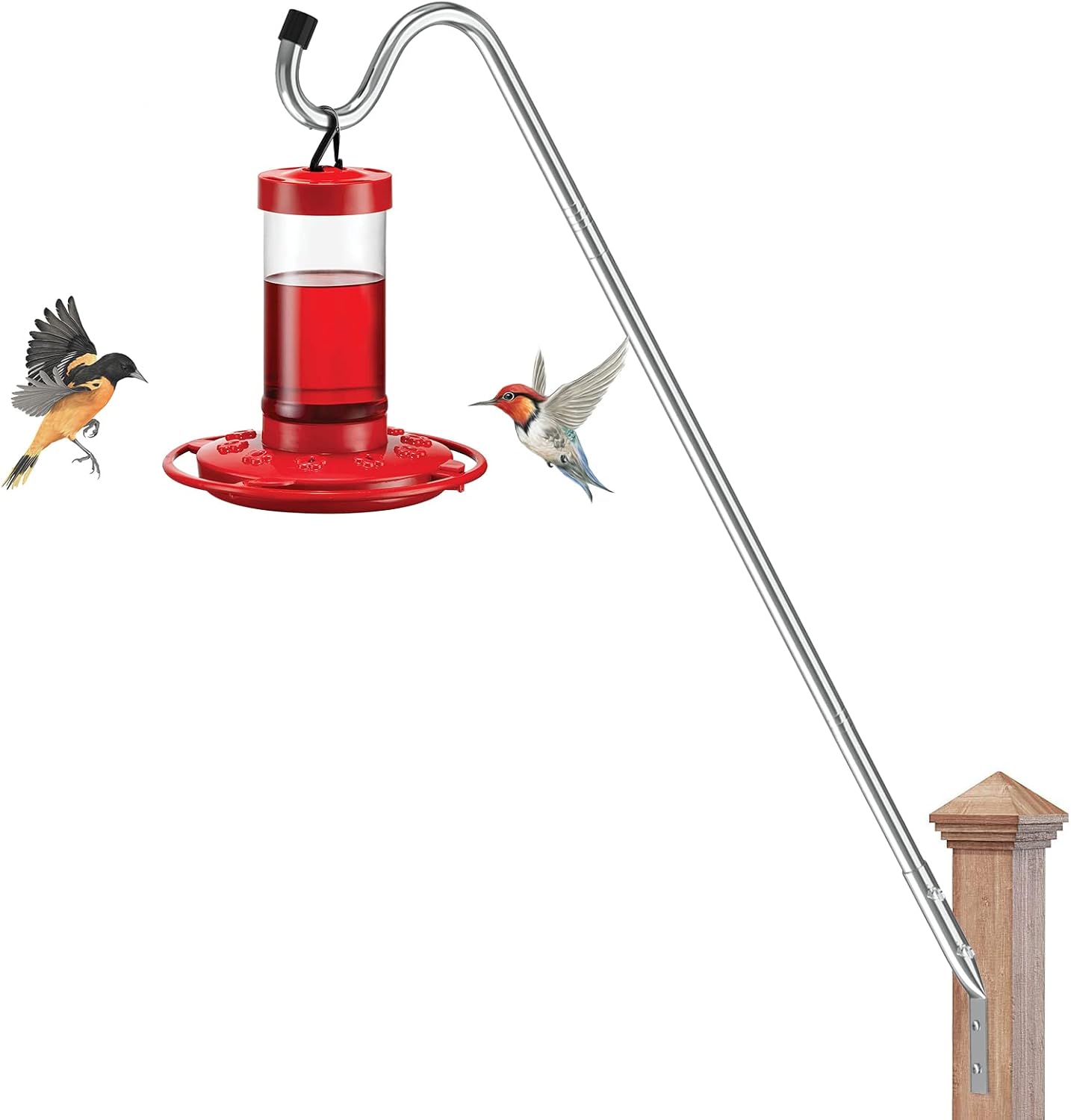 Bird Feeder Hanger for Deck Railing, Deck Bird Feeder Pole