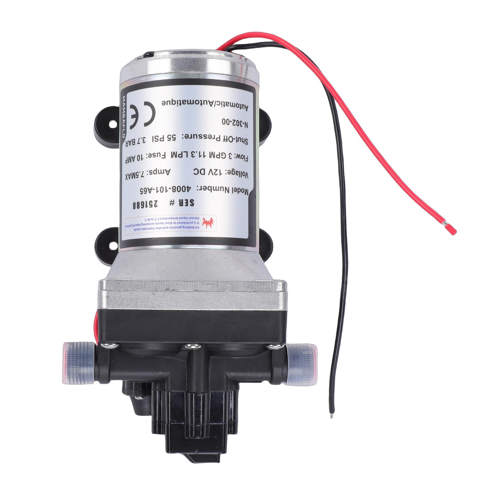 Bomba de Agua Silenciosa para Vehículos Recreativos, 3,0 GPM, para Vehículos de Acampada, Remolques, Embarcaciones Pequeñas, Metal Plateado, 12V