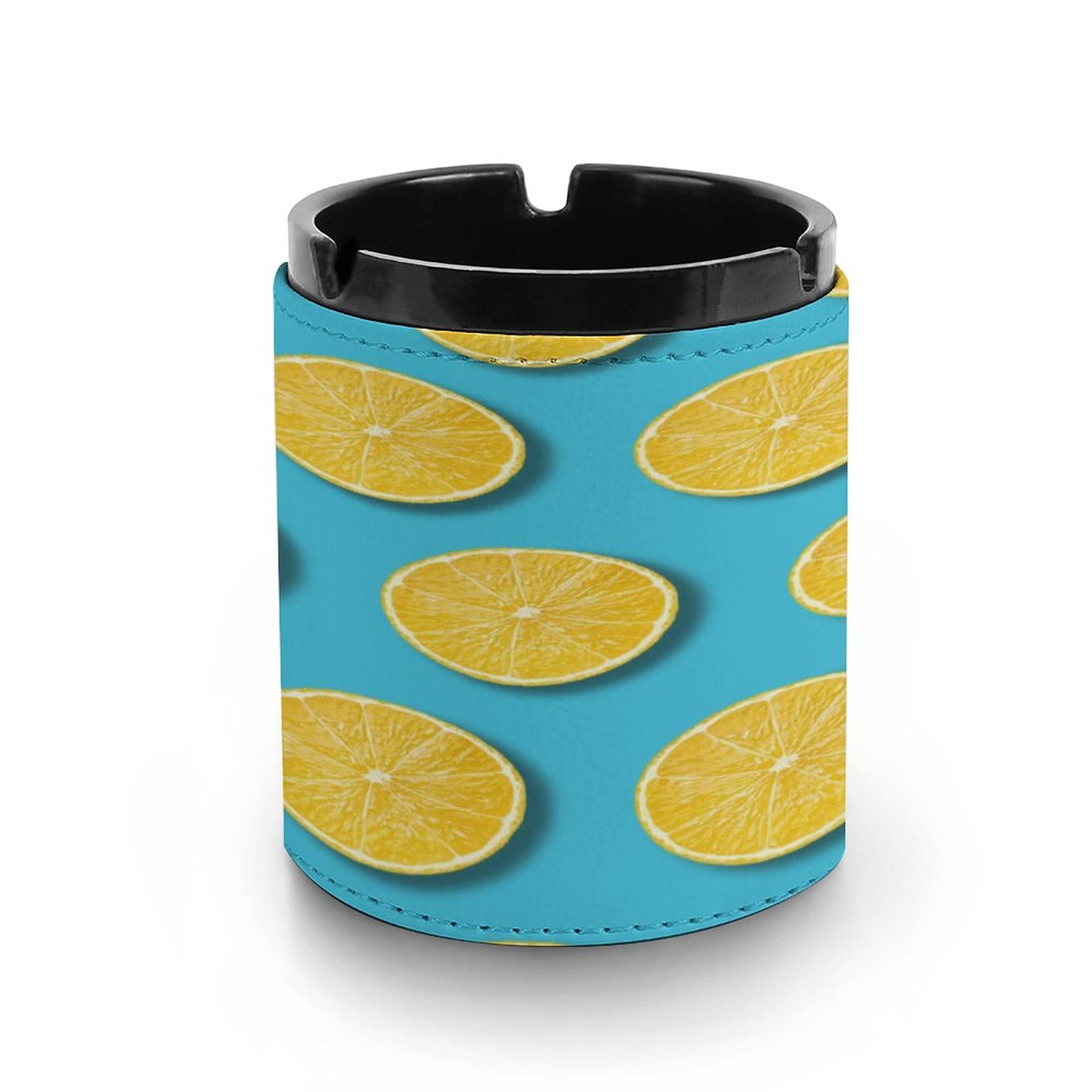 Zitronen-Muster Aschenbecher Mit Deckel - Edelstahl Outdoor Aschenbecher Für Auto & Terrasse