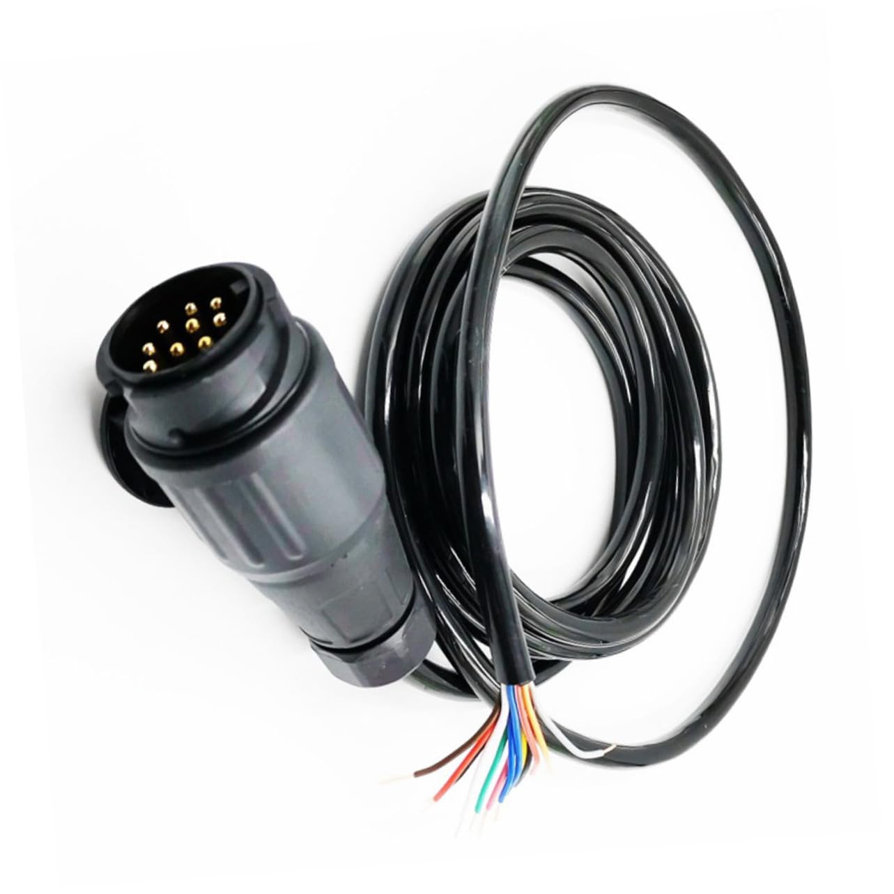 PLAFOPE Adaptador Cable Redondo Pines para Remolque Resistente al Agua Compatible Coche Camión Tráiler Estándar Europeo