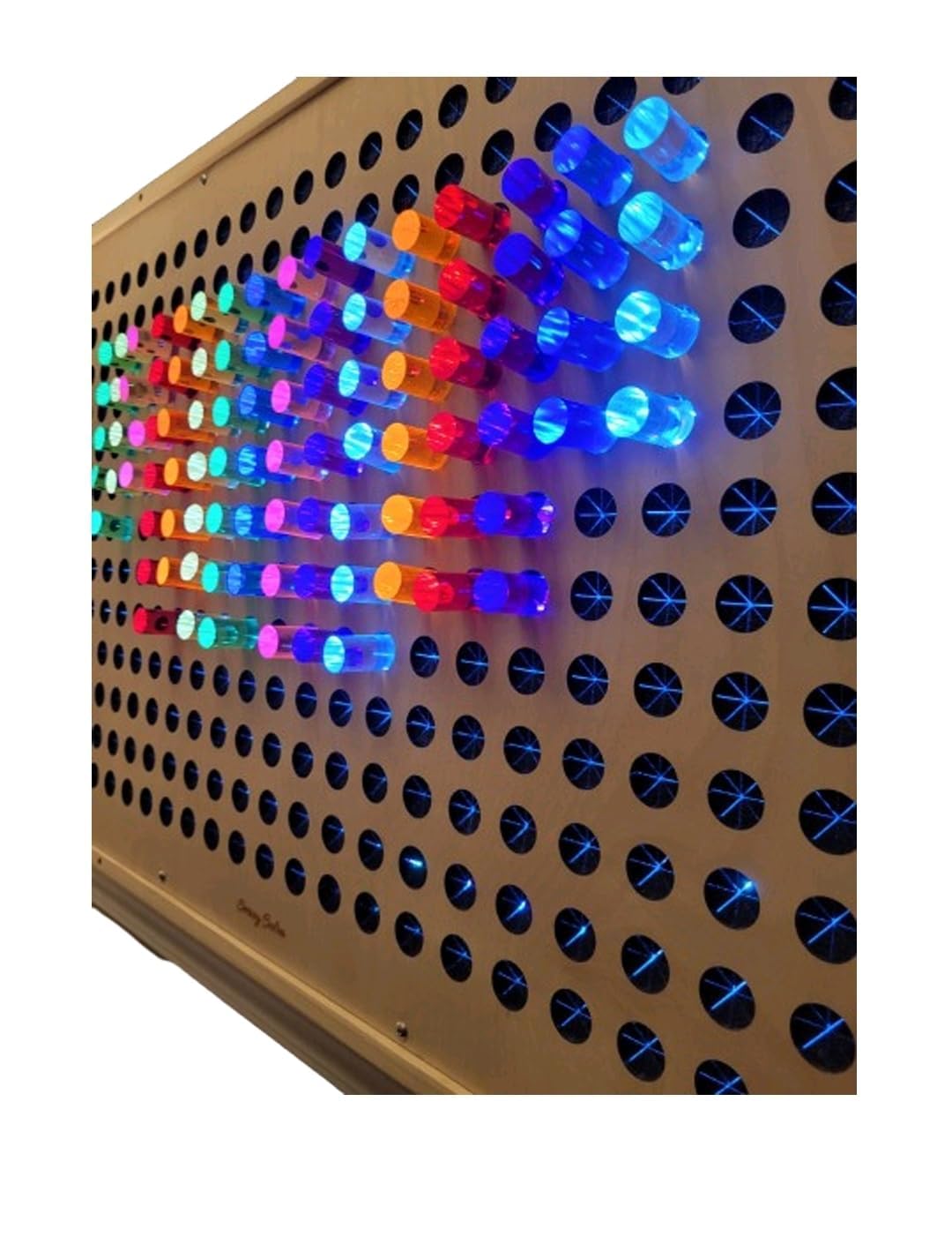 4-foot Giant LED Pegboard Wall-mount | Bright Light Peg Board | 1-inch Colored Light Pegs |