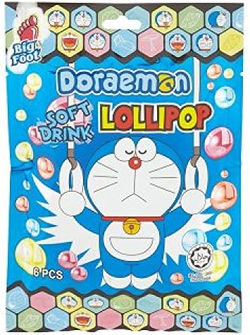 Big Foot Doraemon Soft Drink Lollipop 6pcs 60g (6 Pack)