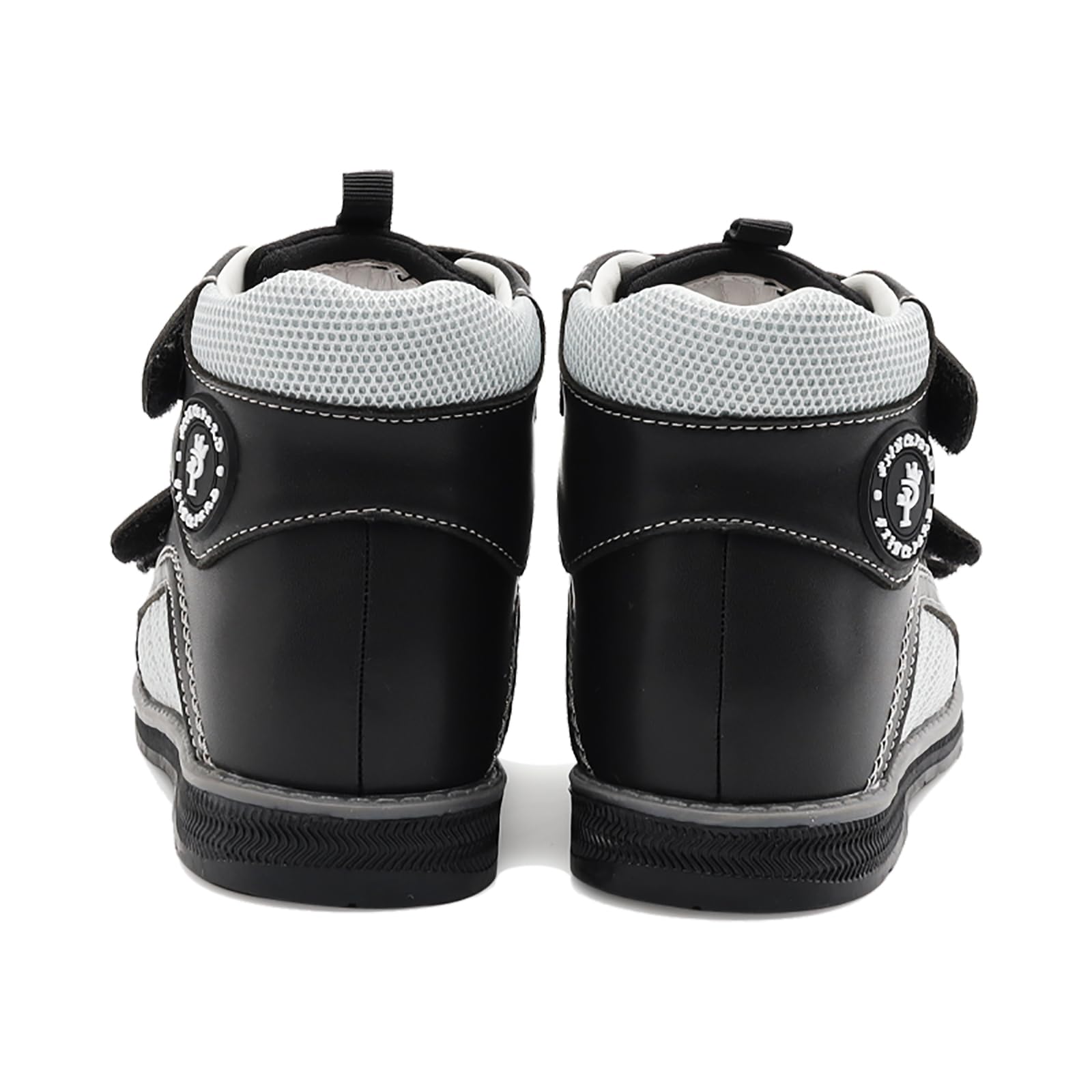 Sandalias ortopédicas para niños pequeños con soporte para arco y tobillo, zapatos negros con respaldo alto para niños