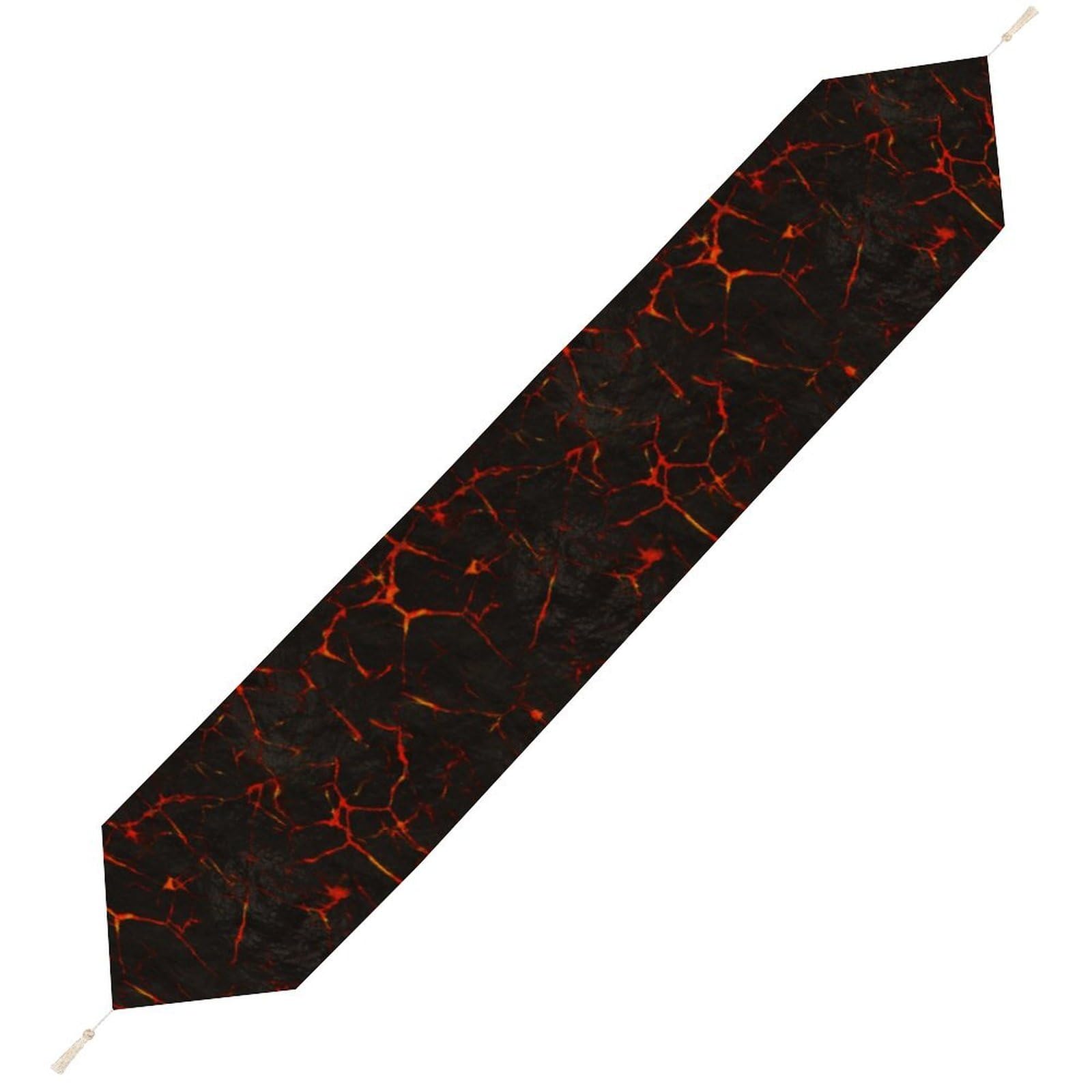 JZemdybill 200*33cm Table Runner with Tassel, Volcanic Lava Crack Table Runner, Table Decoration for Kitchen, Party, Restaurant