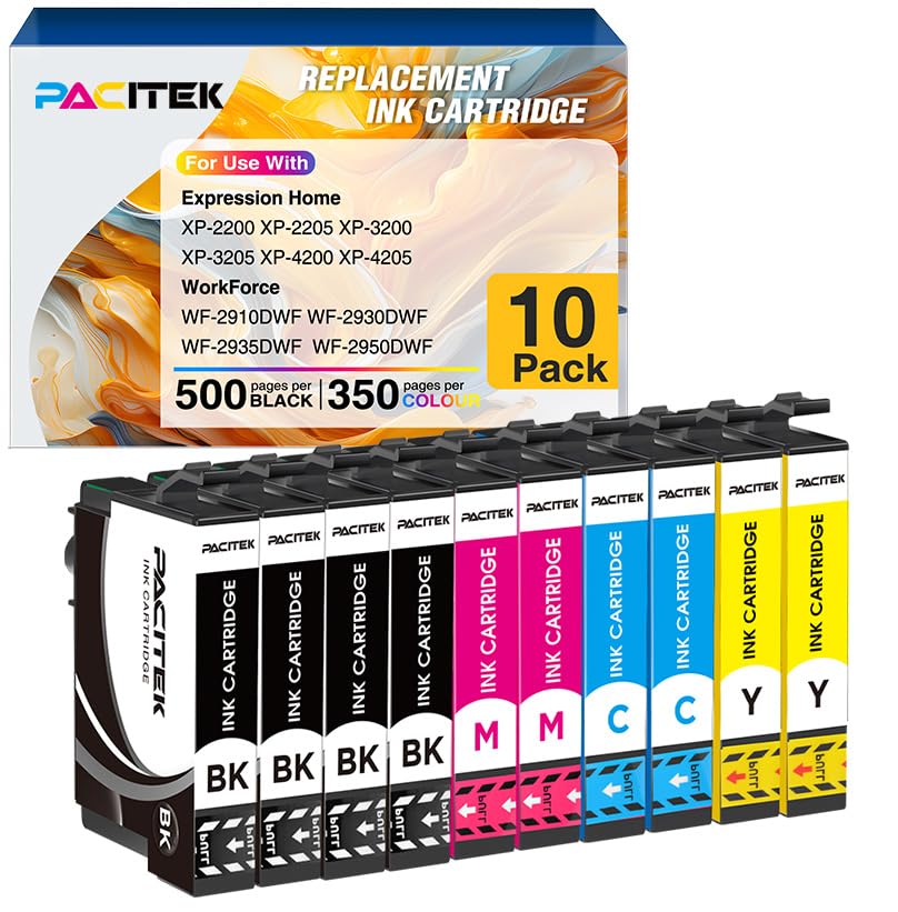 PACITEK Kompatibel mit 603 XL Kompatibel mit Epson 603 Patronen Multipack für Expression Home XP-3100 XP-2100 XP-2105 XP-3105 XP-4100 Workforce WF-2810 WF-2830 WF-2835 WF-2850 (10er-Pack)