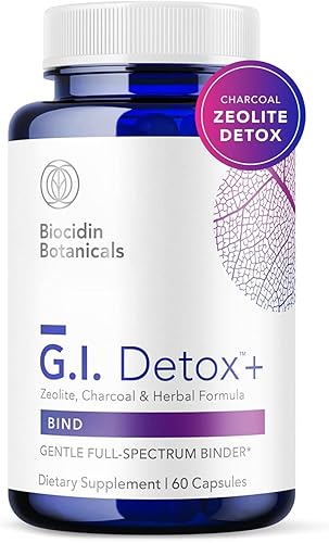 G.I. Detox+ - Carpeta suave de Biocidin, limpieza intestinal con carbón, zeolita y aloe, ayuda en la eliminación de toxinas y biopelículas, puede