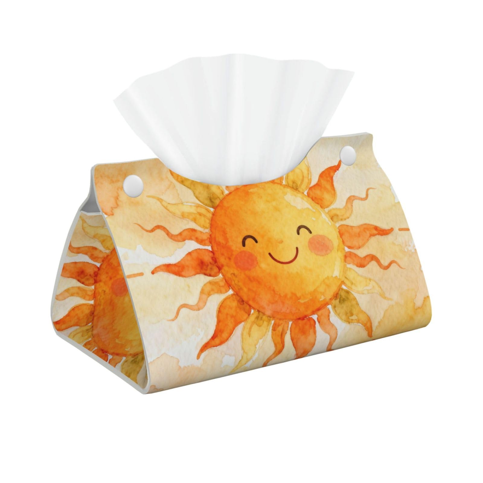 Sunflower Sun Long Leather Tissue Box Cover-Waterproof PU Leather Tissue Holder for Bathroom, Decorative Rectangular Tissue Case