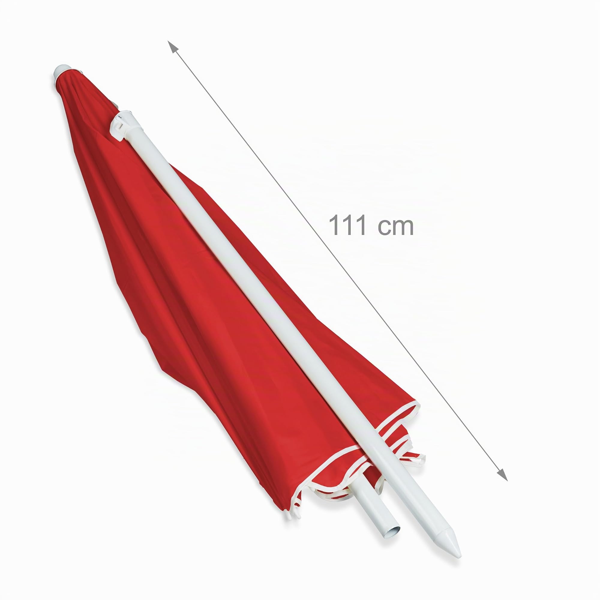 Relaxdays Parasol, Ø 180 cm, hauteur réglable, inclinable, rond, polyester, acier, jardin, balcon, plage, diff. couleurs
