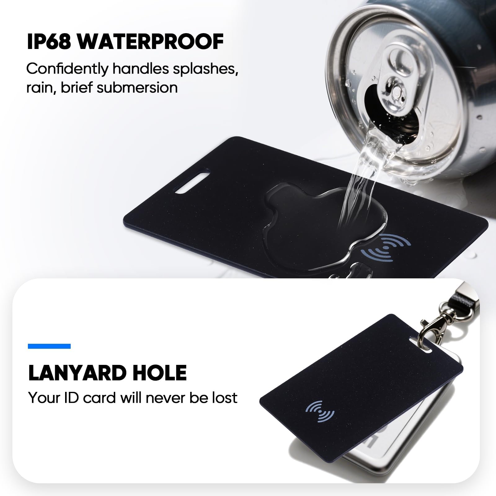 Geldbörsen-Tracker-Karte für Android,Wiederaufladbarer Wallet Tracker kompatibel mit Google Find My (Nur Android), IP68 Wasserdicht, Bluetooth Smart Tag für Schlüssel,Geldbörse,Ausweis