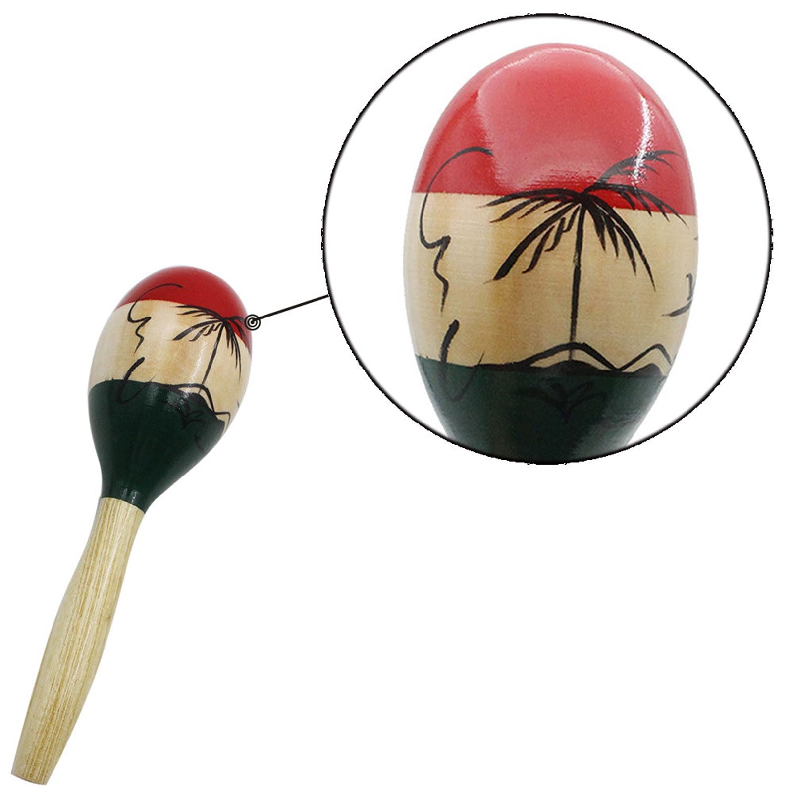 2 Paczki Drewniane Marakasy Muzyczne Malowane Drewniane Maraca Ręczny Instrument Perkusyjny, Dekoracje Świąteczne Fiesta Dla Muzycznej Zabawy (Color : B)