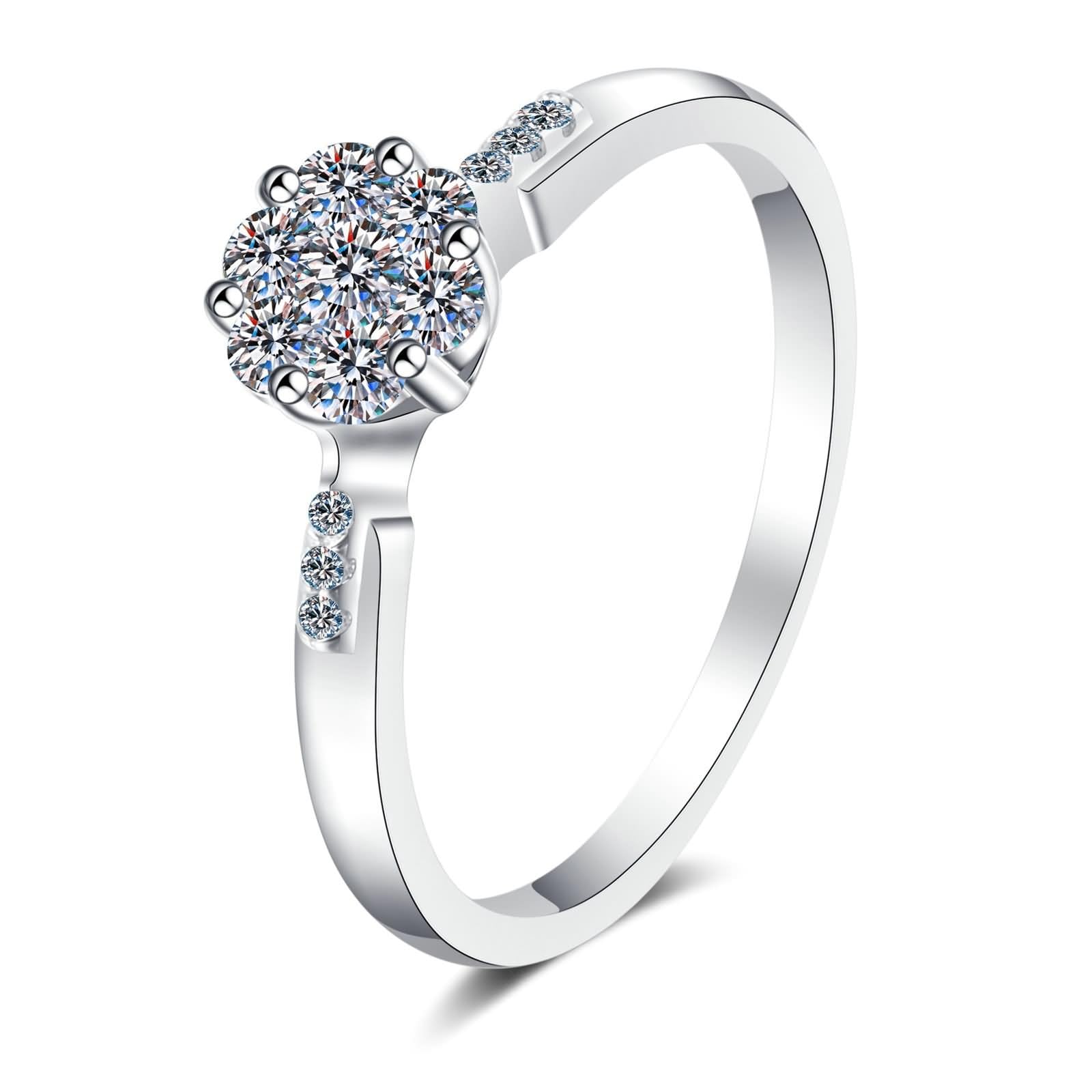 Set di anelli in argento, set da donna con moissanite in argento 925, regalo di anniversario di matrimonio per le donne