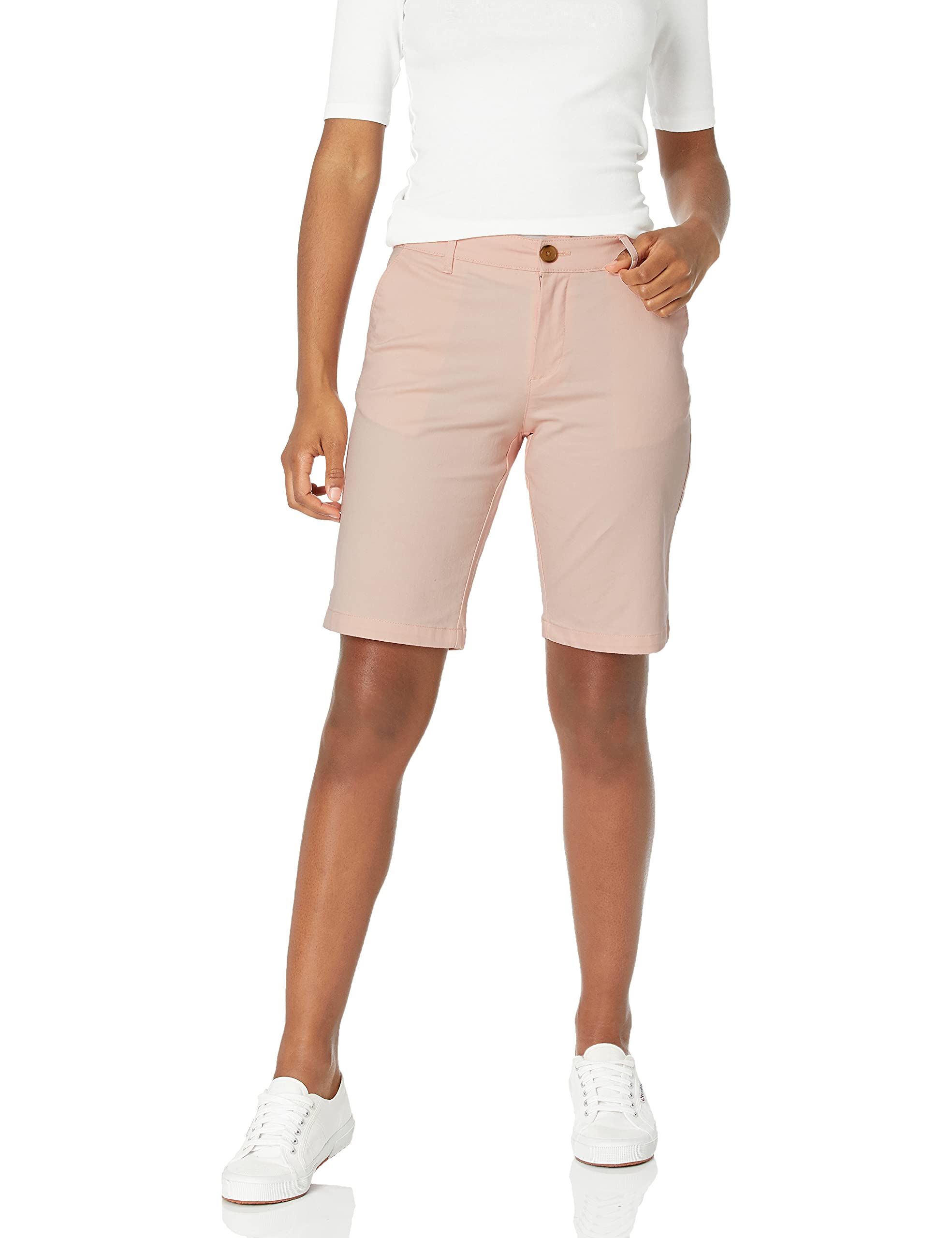 Photo 1 of Amazon Essentials Women's 10 Inch Inseam Bermuda Chino Short 12 Dusty Pink