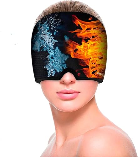 Migraine Ice Head Wrap - Sombrero para aliviar el dolor de cabeza para migraña, tensión, ojos hinchados - Gorra de alivio de migraña para dolor de
