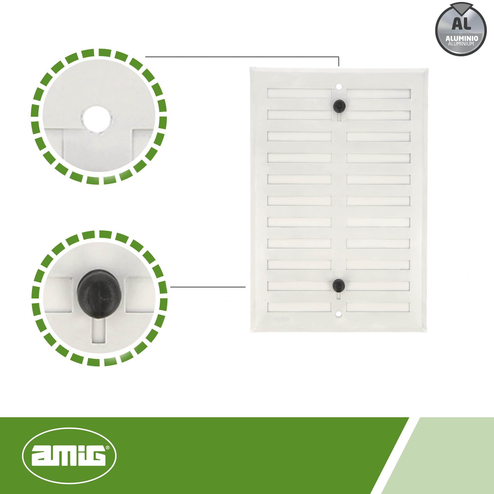 Amig, Rectangular Aluminium Grille, Ventilation Grills for air Outlet, Ideal for Ceiling in Kitchen and Bathroom - Image 4