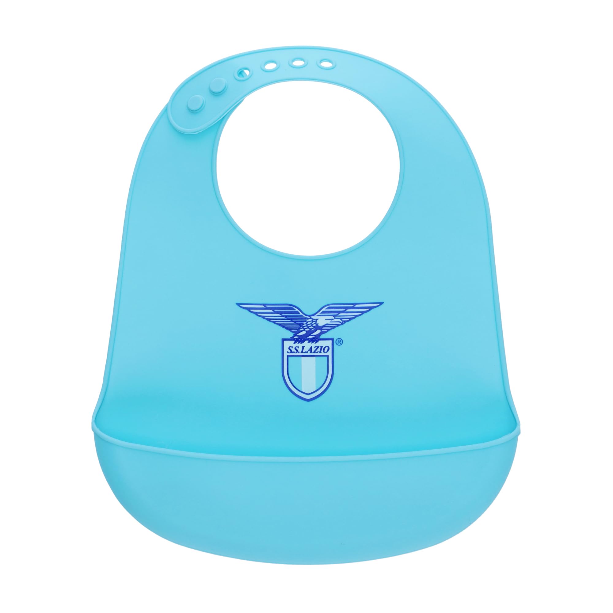 SS Lazio Bavaglino silicone, prodotto ufficiale, tasca raccogli pappa per bambini e neonati, regolabile