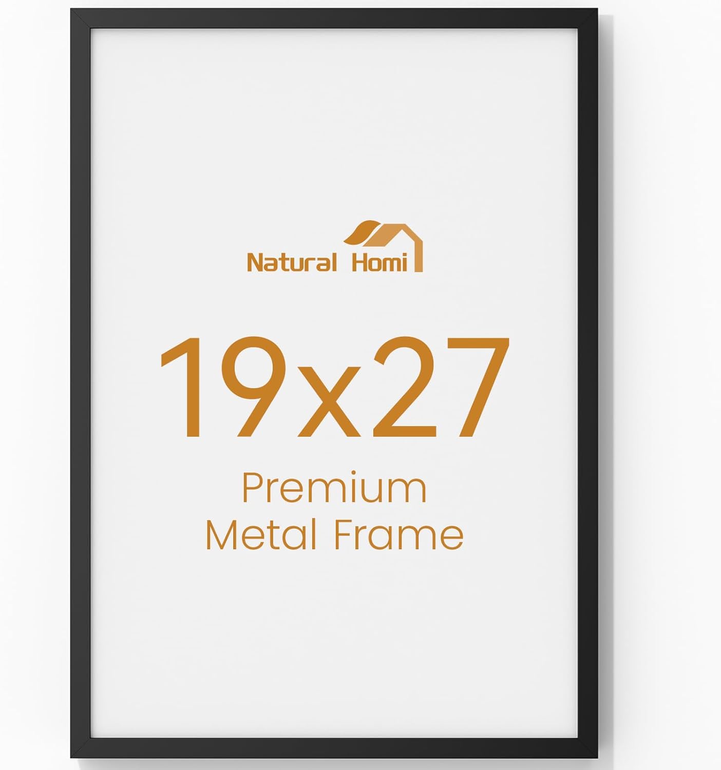 19x27 Aluminum Metal Picture Frame,Tempered Glass Black Large 19 x 27 Poster Frame for Puzzles Photos or Artwork to Wall Mount Horizontal or Vertical for Decor House,Office,Hotel 19x27 Black