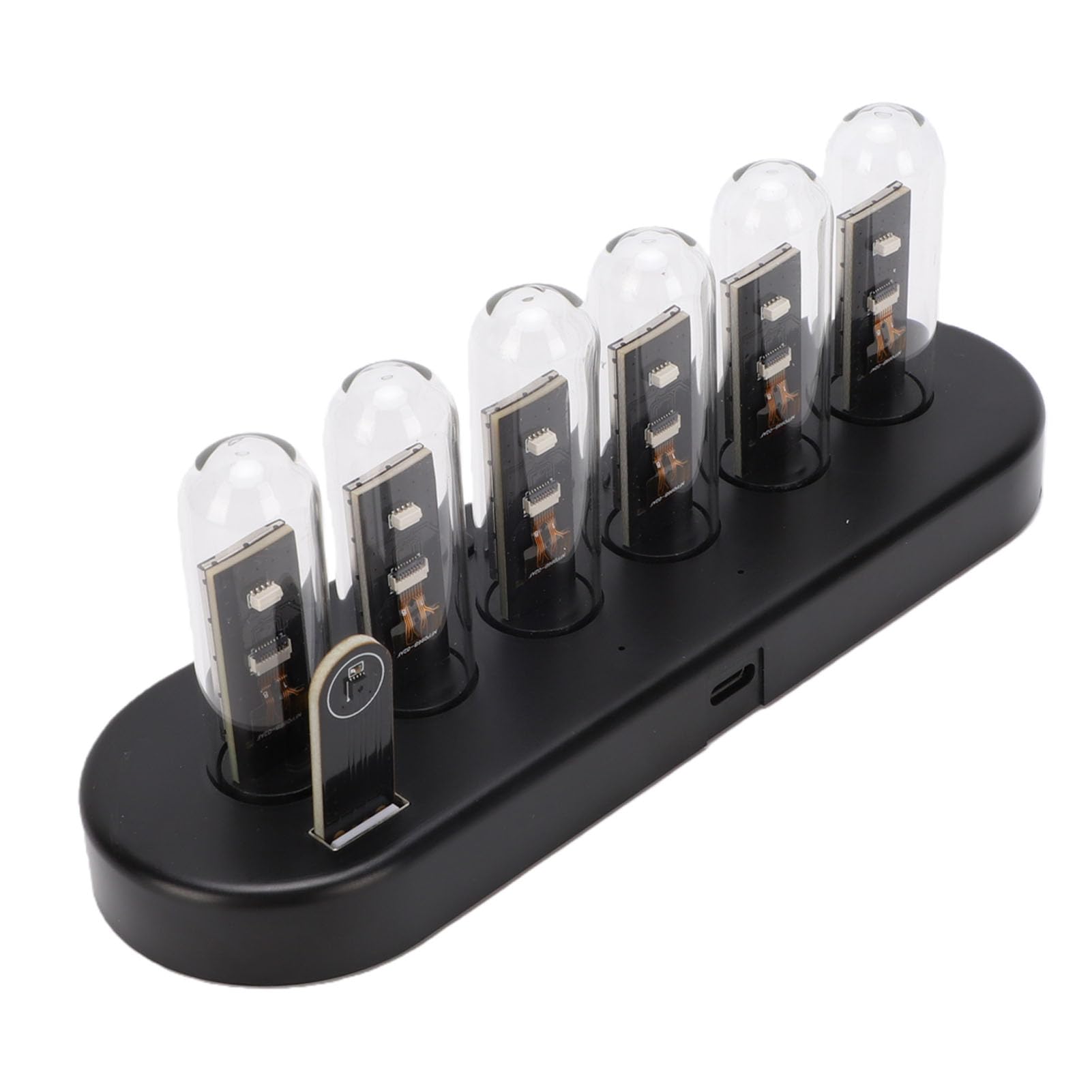 Keenso Glow Tube Clock Reloj Despertador Digital Retro con Iluminación RGB, Fondos Personalizables para Dormitorios, Pantalla IPS de 0,96"
