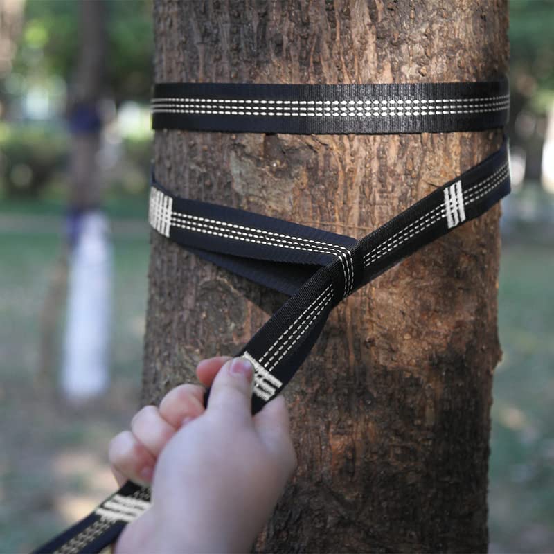 Sangles de Hamac Ultra Résistantes, 2 Sets de 150CM avec D-Ring, Crochets Mousquetons (Max 500kg