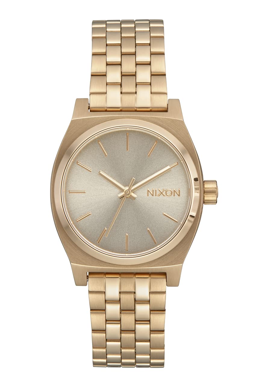 NIXON Medium Time Teller A1130-100m Water Resistant Women's Analog Classic Watch (31mm Watch Face, 16mm-15mm Stainless Steel Band)
