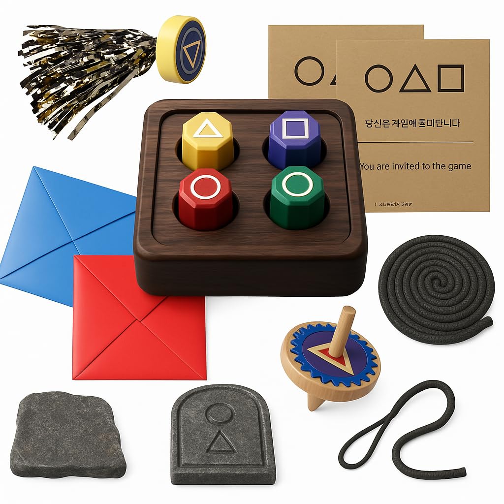 Jeu Traditionnel Coréen Gonggi - Set Osselets Pierres Avec Ddakji Jebi Chagi