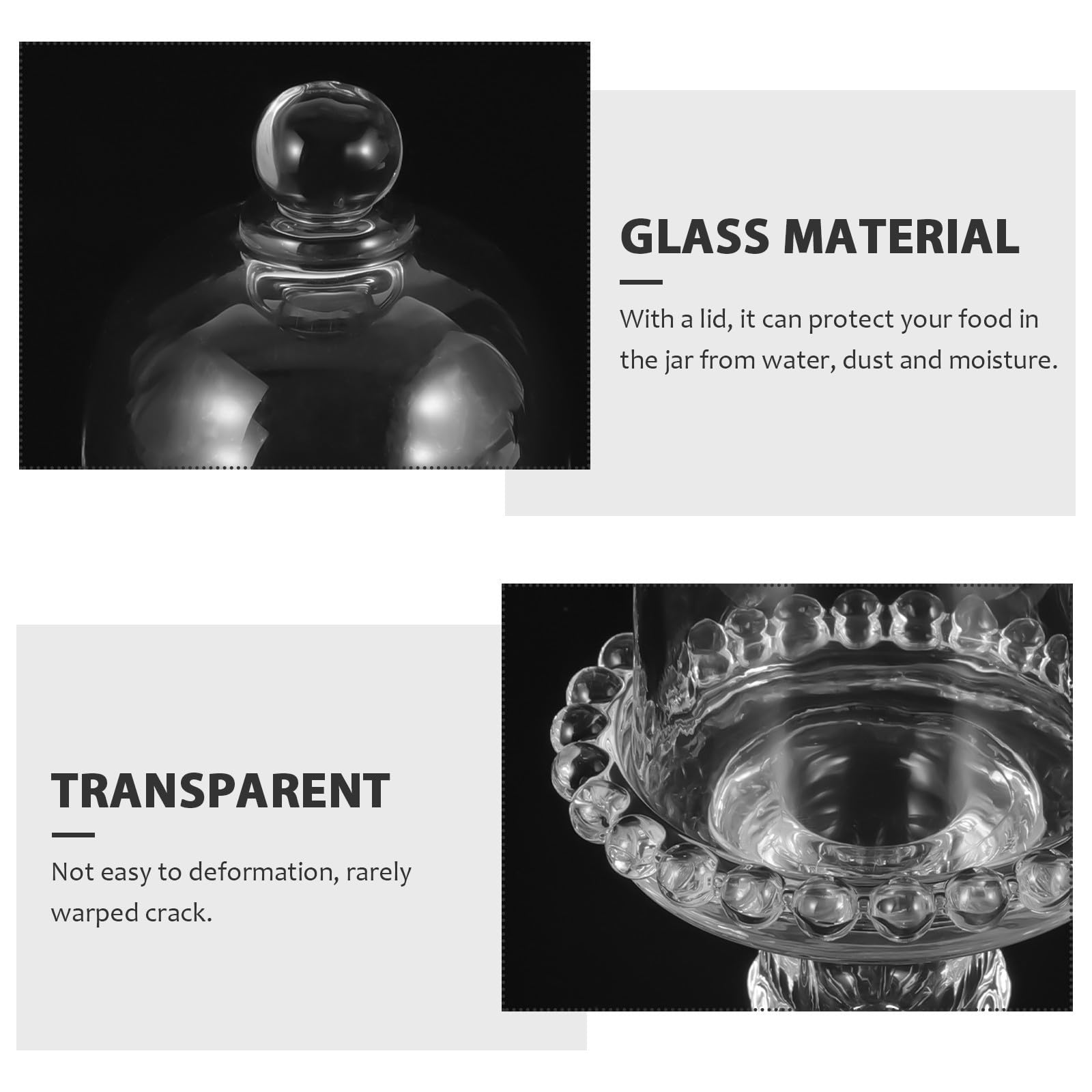 Frasco de Vidrio con Tapa Hermética para Almacenamiento Secos y Dulces, Material Resistente y Diseño Fácil de Exhibir para Fiestas y Hogar