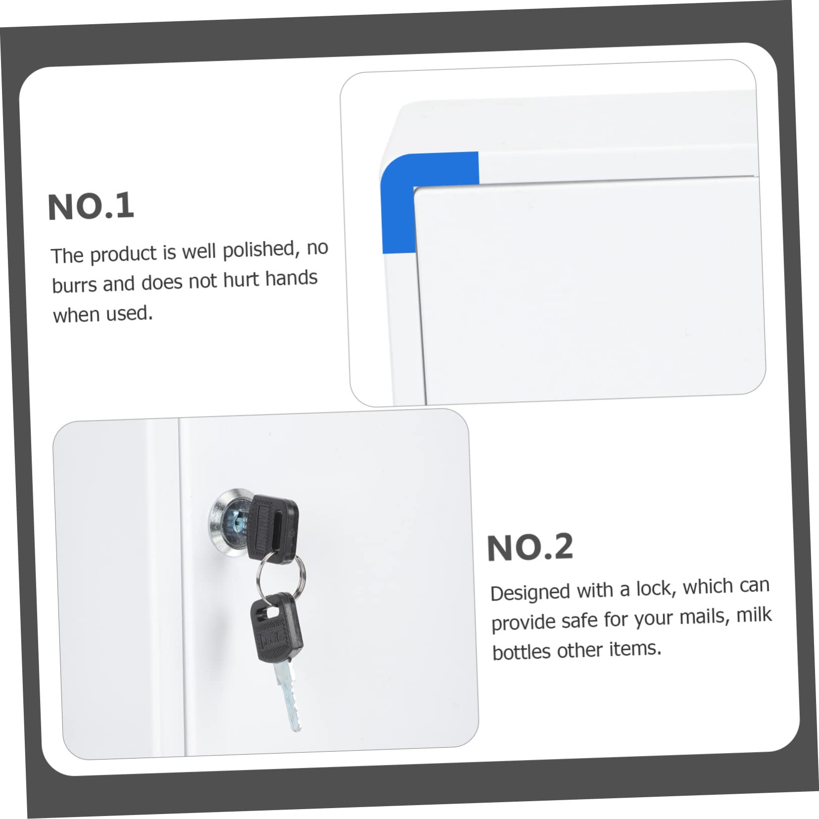 POPETPOP Box Wall Mount Milk Box with Lock Durable Plastic Drop in Container for Milk Bottles and Mails Stylish Home Organizer for Safe Storage and Easy Access