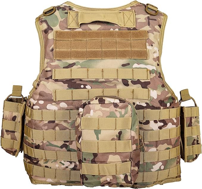 PIKEON Tactical Airsoft Vest Outdoors CS Game Vest Adjustable Adult Suitable for Train (CP)