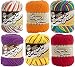 Variety Assortment Lily Sugar'n Cream Yarn 100% Cotton Solids and Ombres (6-Pack) Medium #4 Worsted Bundle