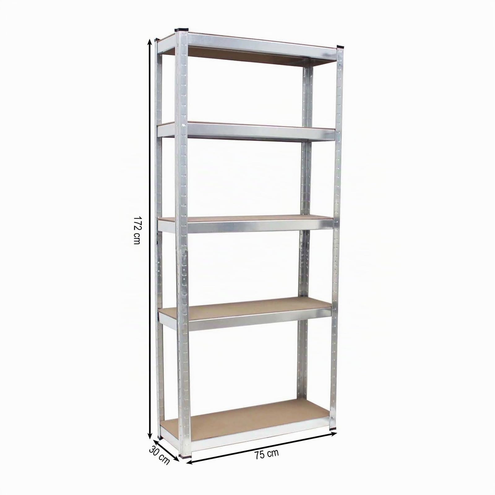 TRUTZHOLM Schwerlastregal 2er Set Steckregal 170x75x30cm bis 375 kg belastbar Lagerregal 5 verstellbare Ablagen Kellerregal Metallregal Regal Garagenregal Aktenregal