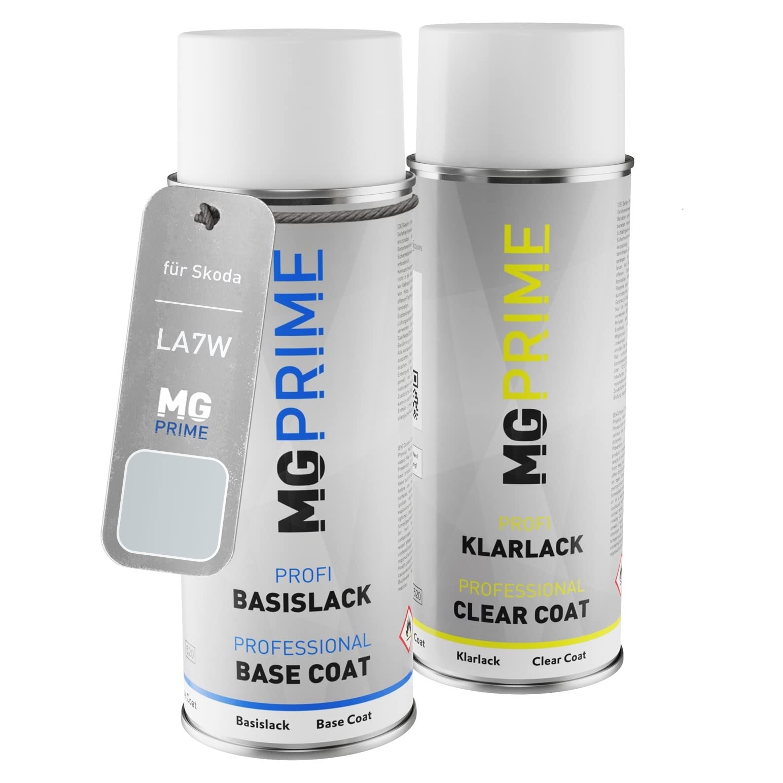 Mg Prime Reflexsilber Metallic Car Paint Spray Can Set For Skoda La7w / 8E /Brilliant Silber Metallic Base Coat Clear Coat Spray Can 400Ml