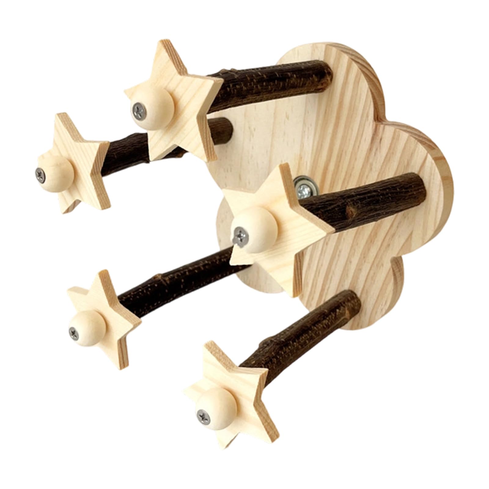 MIDOKSTUA Colorful Rotating Windmills Toy Wood Interactively Bird Stand Parrots Wheel with Perches Exercise Gym Stand Parrots Foraging for Lovebirds