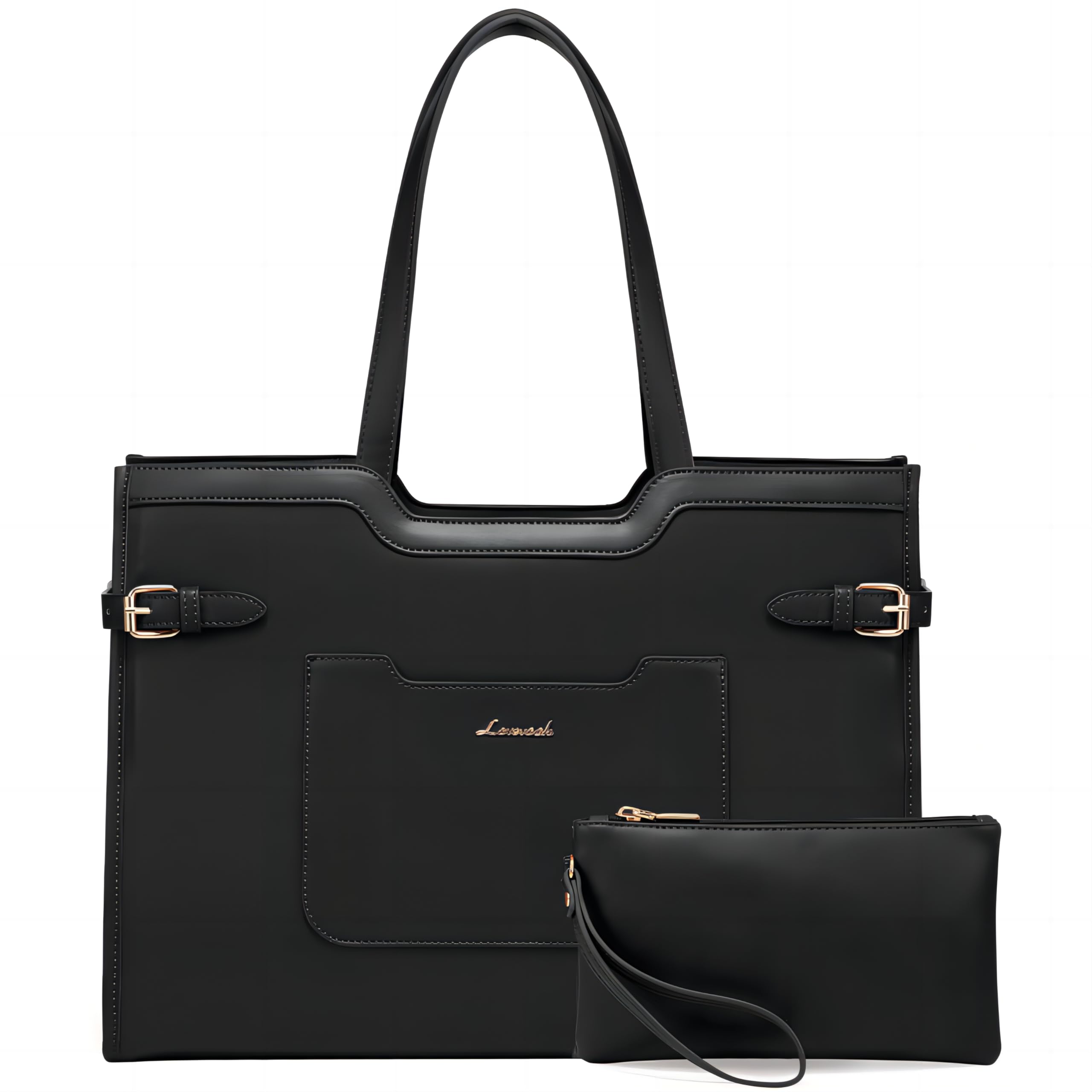 LOVEVOOK Laptop Bag for Women 17.3 Inch Laptop Tote Bag Leather Work Bags for Women Professional Computer bag
