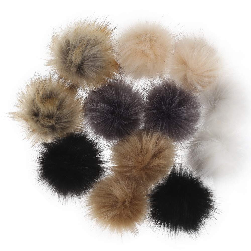 6 stuks 12 cm extra grote witte pompon met elastische lus pompon