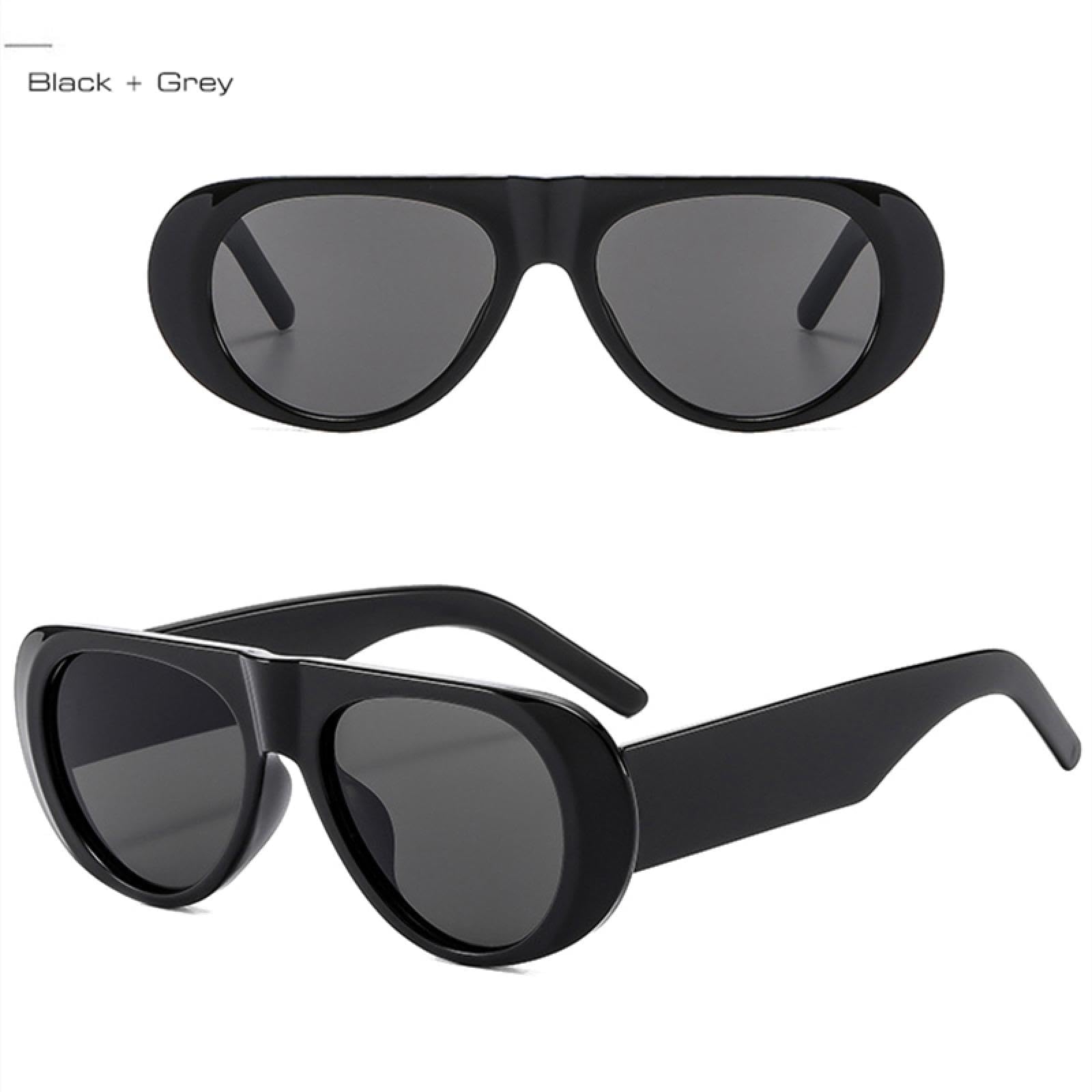 Gafas de sol ovaladas para mujeres y hombres, marcos de plástico coloridos, protección UV400 de gran tamaño, gafas para exteriores
