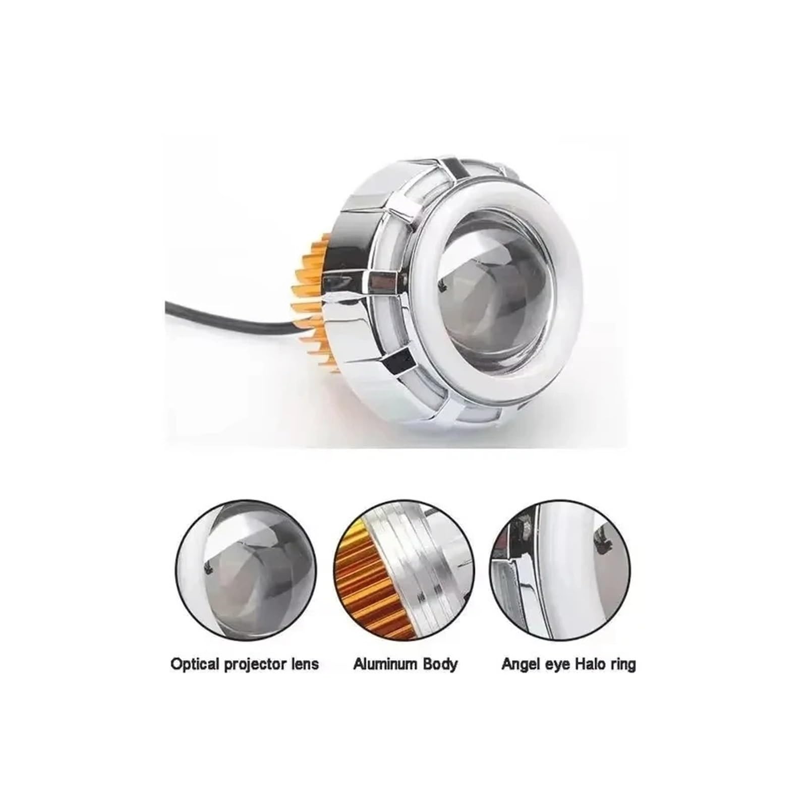 Per Faro Moto Doppio LED Lente Per Proiettore Fascio Alto/basso Faretto Stroboscopico DRL Lampada Alogena 1 Pz Fanale Anteriore Moto