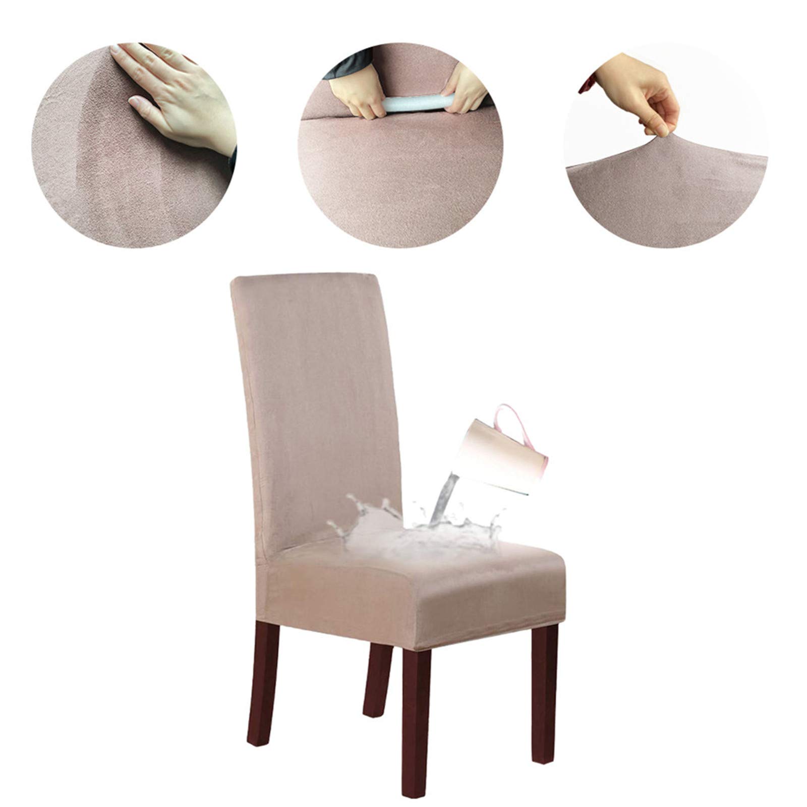 Coprisedia Elasticizzati Parsons Per Sedie Da Pranzo - Rimovibili E Lavabili, Colore Kaki, Confezione Da 2. Rinnova Le Tue Sedie In Un Attimo