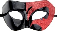Vista 26 de IETANG - Antifaces venecianos para parejas, baile de máscaras, accesorios de disfraz o fiesta, 1 par Negro
