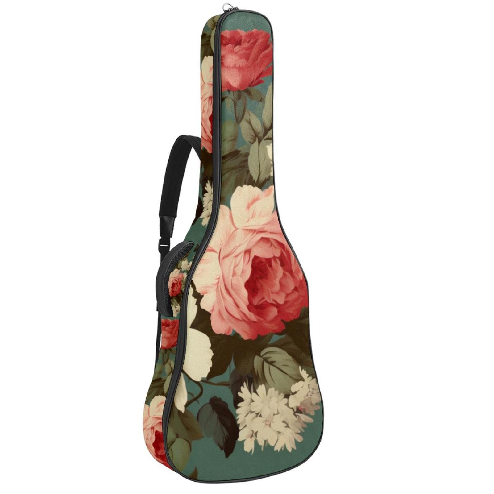 Tasche für Akustikgitarre, groß, schöne Gitarrenkoffer, passend für 40/41/42 Zoll für Mann und Frau, wasserdichte Gitarren-Gigbag mit Schwamm-Schutzschicht, mehrere Taschen, Gitarren-Rucksack,