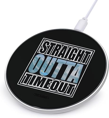 Straight Outta Timeout Wireless Charger Pad 10W Fast Charging Pad Compatible with iPhone 15 14 13 12 Series Samsung Galaxy Series