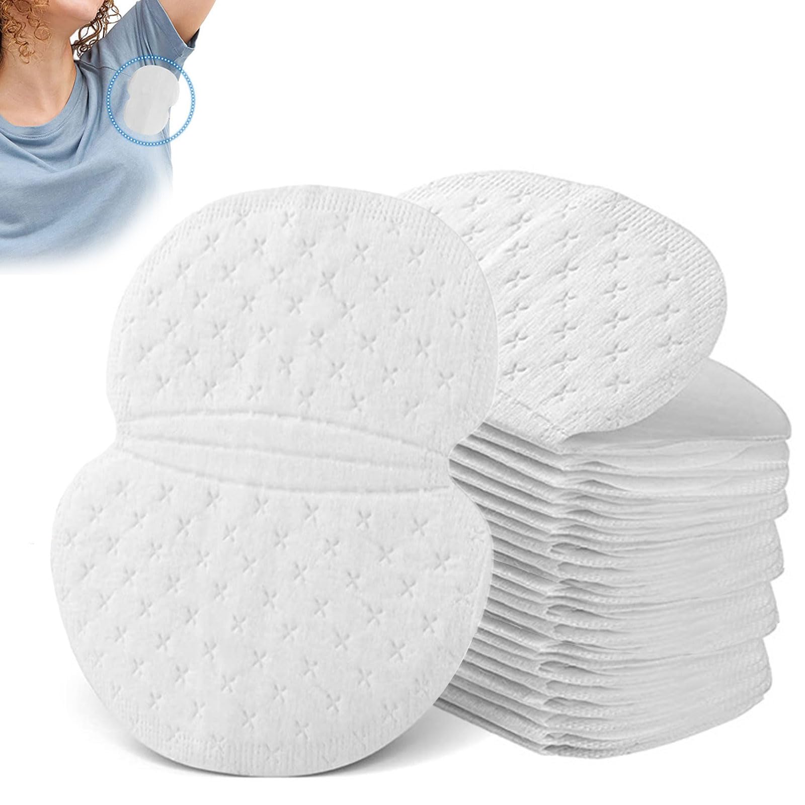 GWAWG 100 piezas antisudor desechable,almohadilla antitranspirante para axilas parches, parches antisudor para transportar,Protege las axilas transpiración, mujeres y hombres