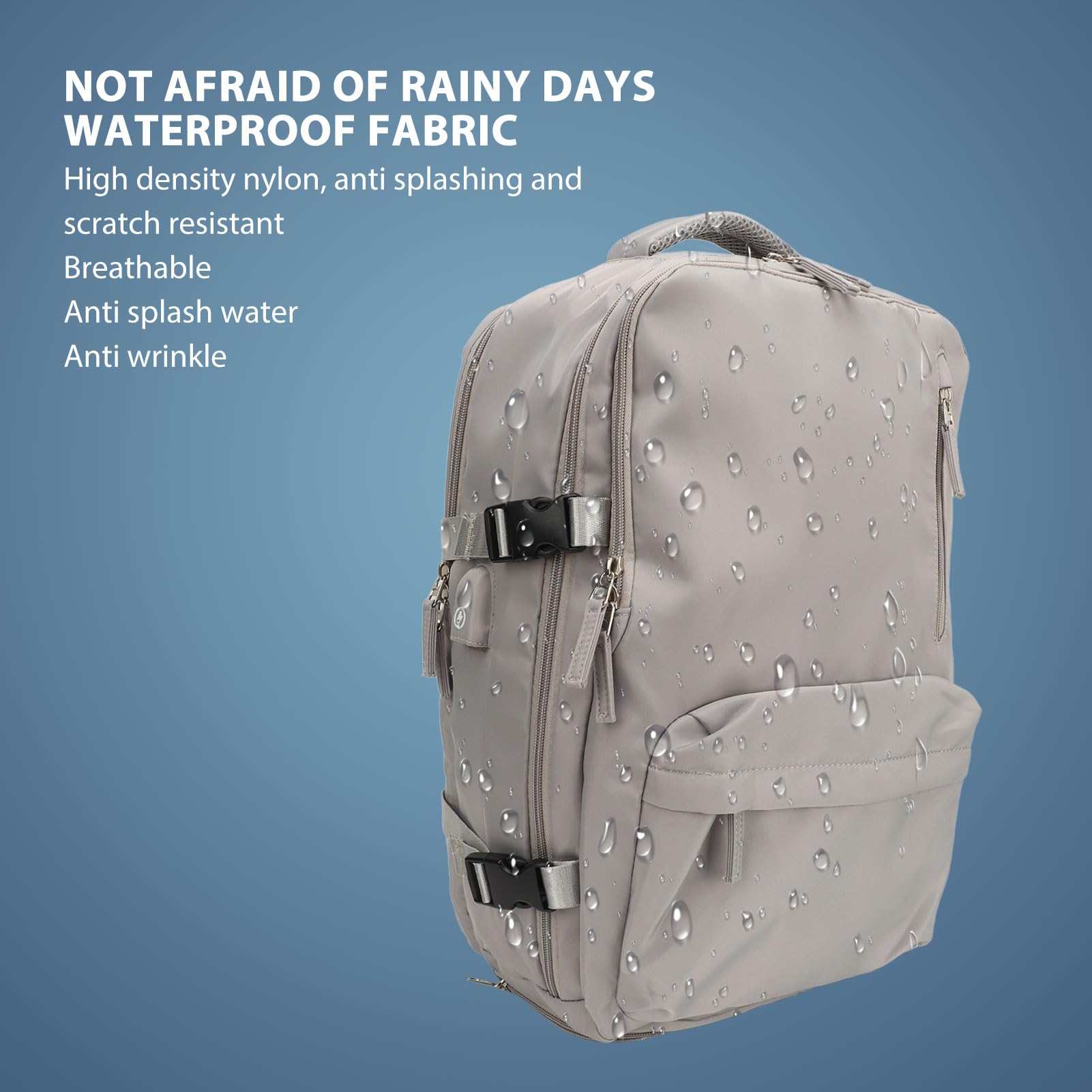 Zaino da Viaggio da Donna, Zaino Leggero di Grande capacità, Borsa per Bagagli e Dispositivi Elettronici (Grigio)