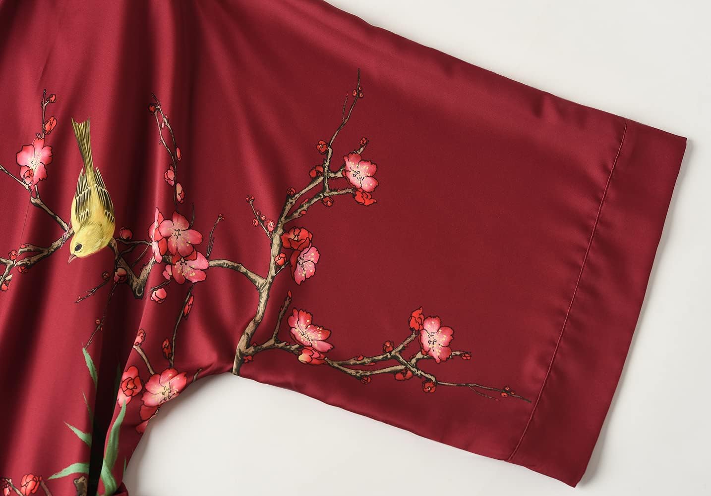 Ledamon Women's Plus Size Kimono Robe Long for Women - Pocket Floral Bathrobe Nightgown - Image 5