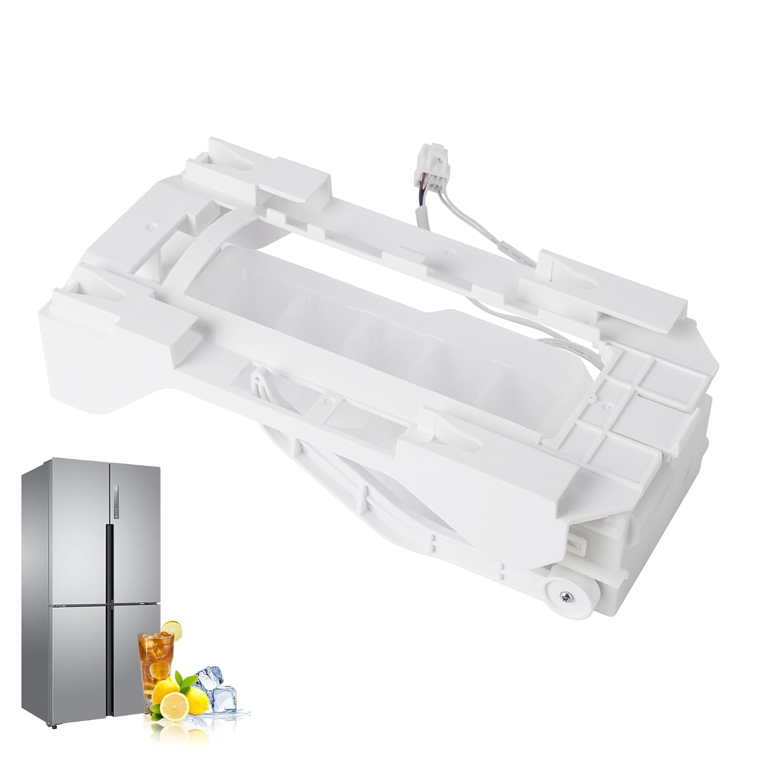 243297609 243297613 Refrigerator Ice Maker Replacement - Compatible with Frigidaire Electrolux, Replaces 603 606 607 (6-Pin) - Upgraded