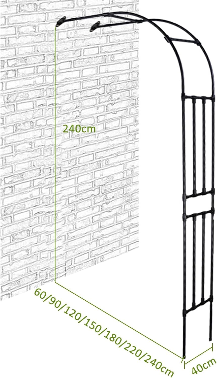 Arche de Jardin Demi-côté, tonnelle de Jardin Robuste, Cadre en Acier, Demi-Arc pour Plantes grimpantes. (40 x 220 x 240cm)
